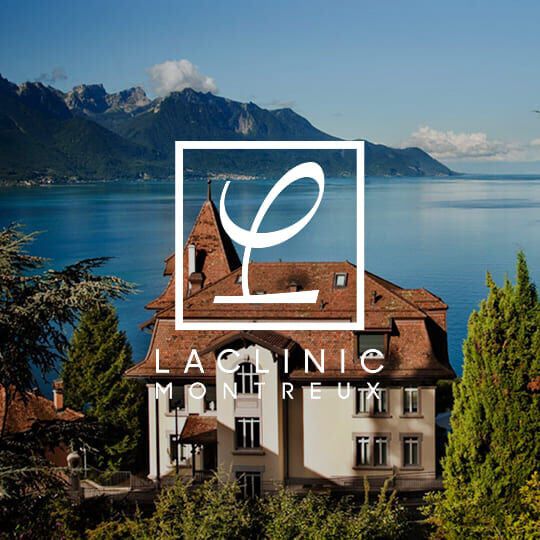 Laclinic Montreux, die renommierte Klinik, die mit der fortschrittlichen REPLASTY-Hautpflege von Helena Rubinstein verbunden ist.